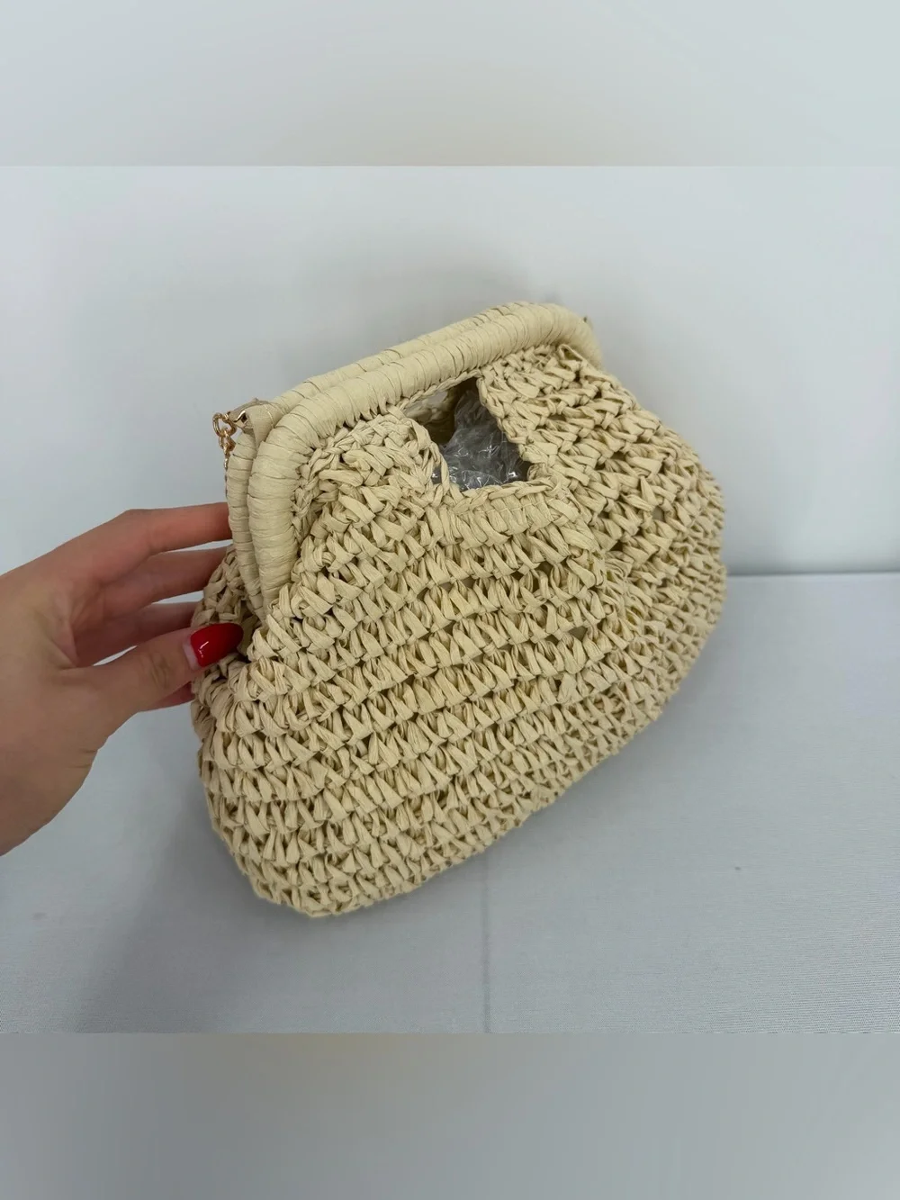 Woven Raffia Crochet Top Handle Crossbody Bag beach vacation resort coastal